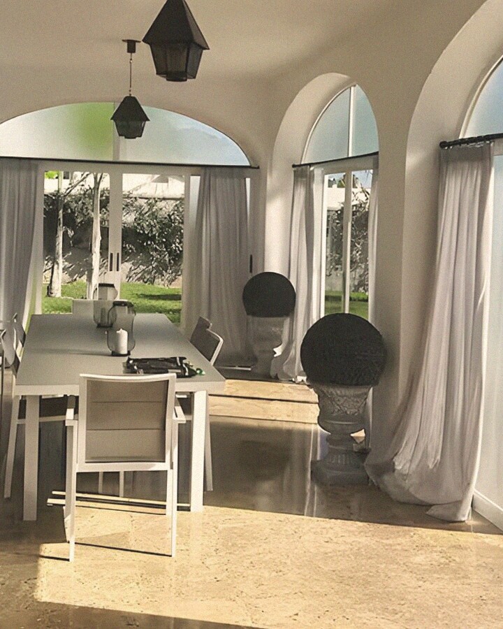 Afternoon light across the sunroom floor