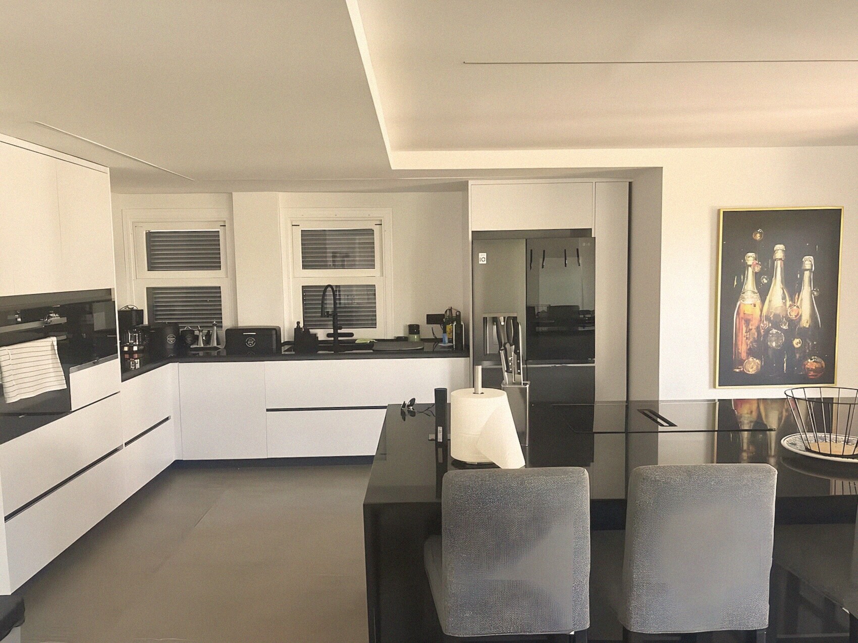 The island kitchen with Miele appliances