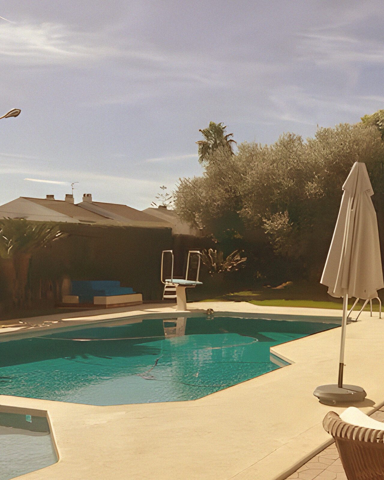 The pool and terrace in the villa garden